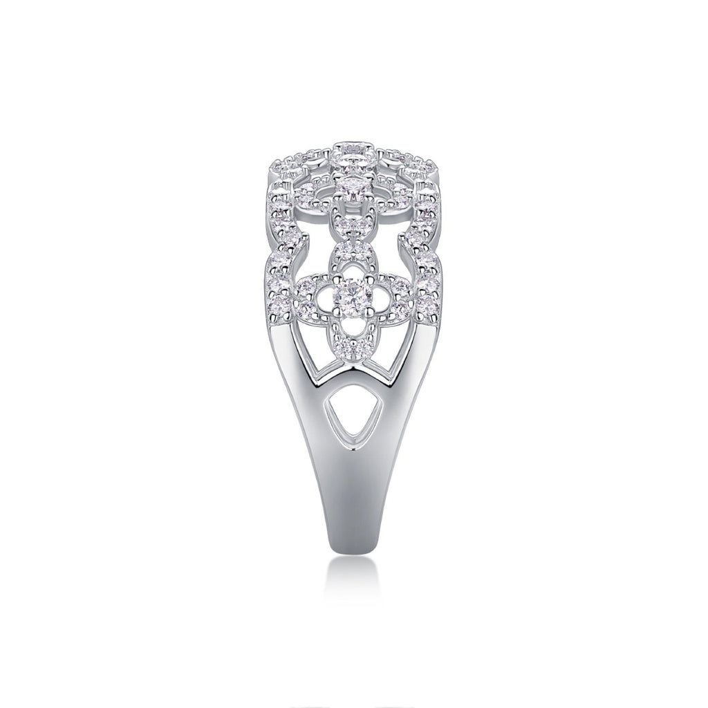 Danza Moissanite Band Ring in Sterling Silver