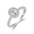 Moonwood Oval-Cut Moissanite Halo Ring in Sterling Silver
