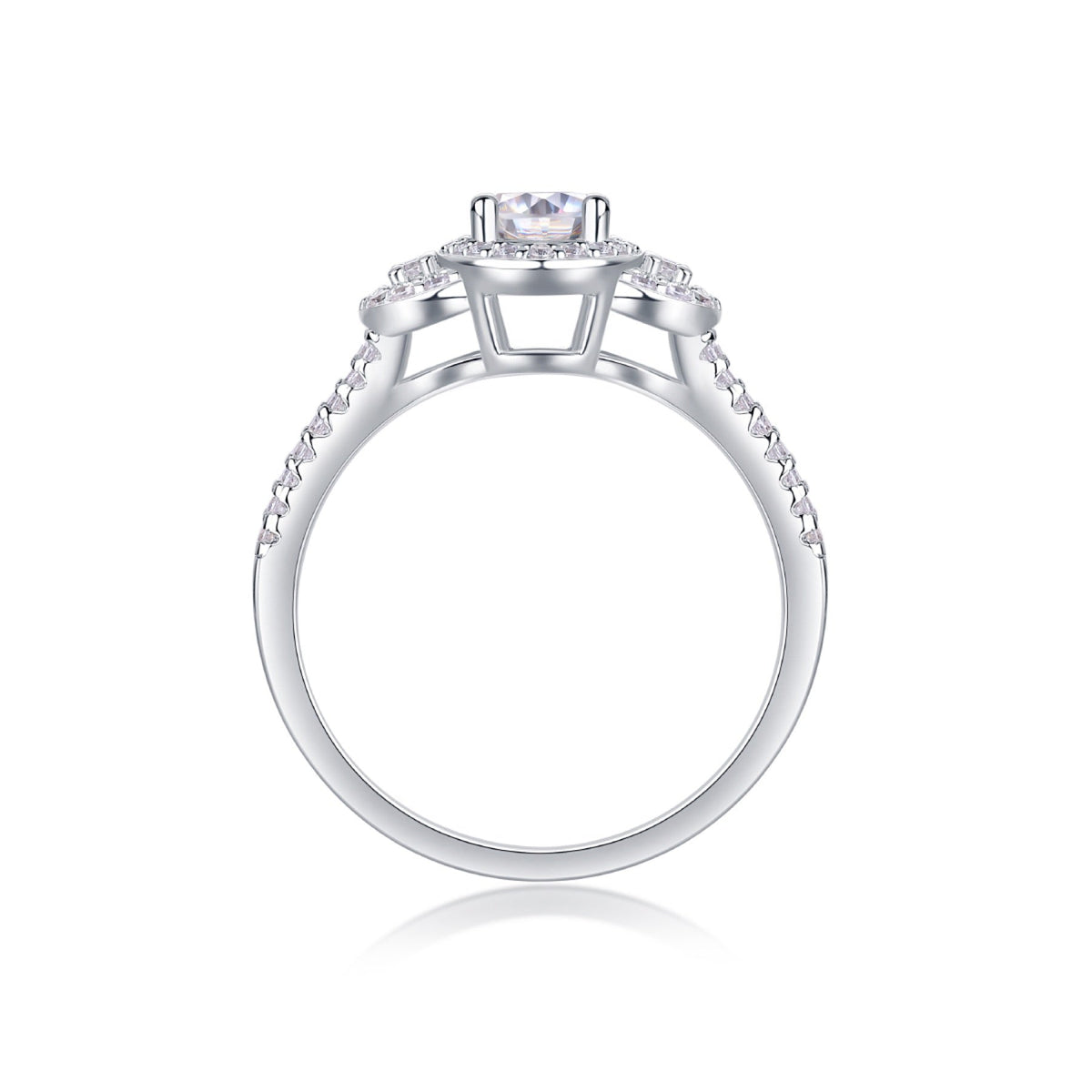 Eden Oval-Cut Moissanite Halo Ring in Sterling Silver