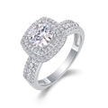 Provence Cushion-Cut Moissanite Halo Ring in Sterling Silver