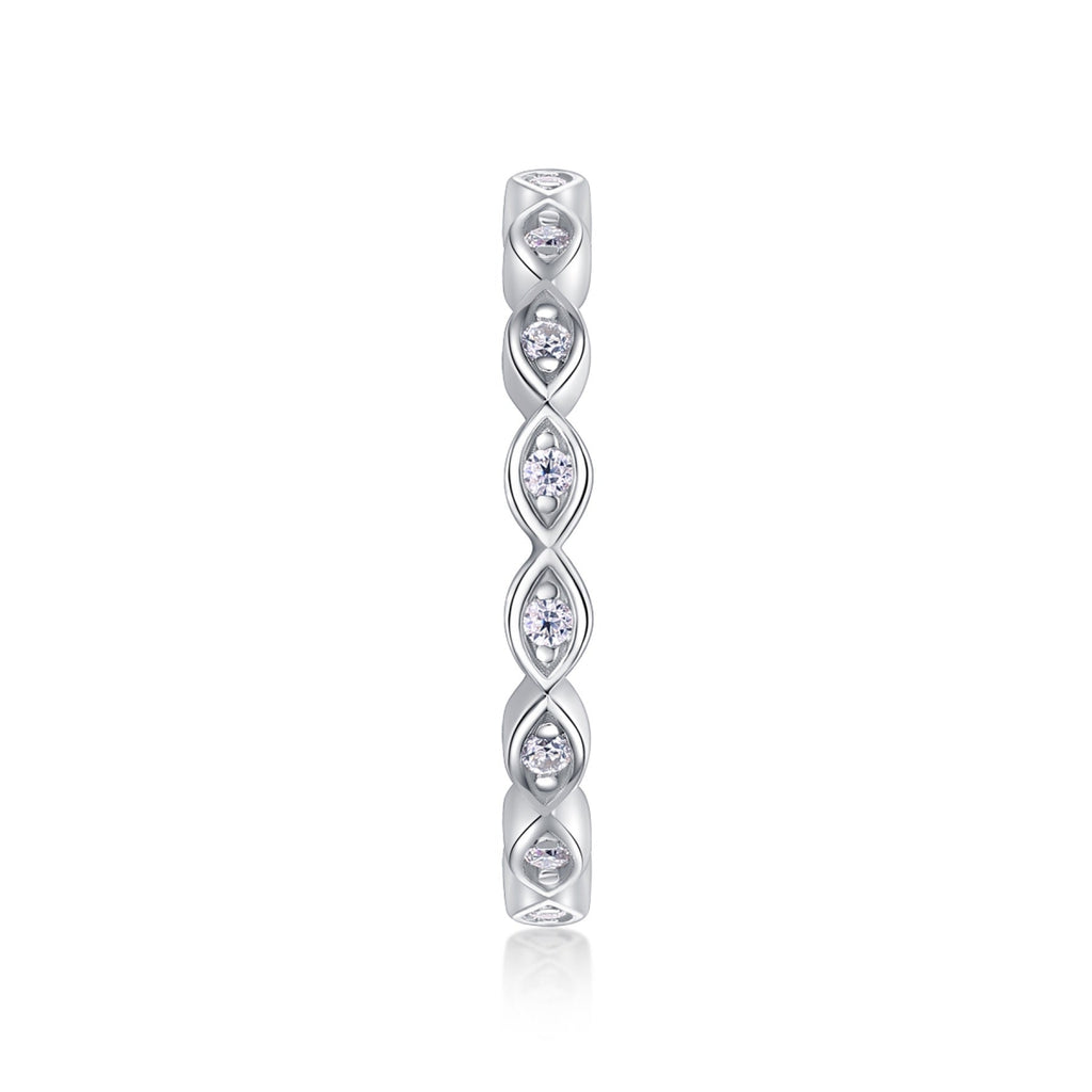 Eternal Moissanite Eternity Band Ring in Sterling Silver