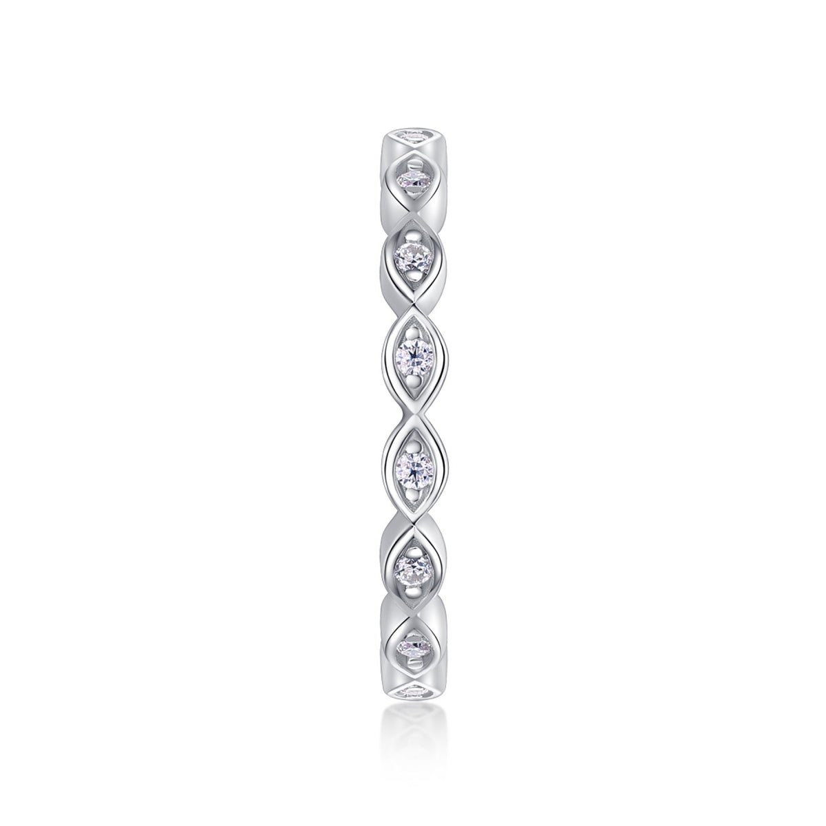 Eternal Moissanite Eternity Band Ring in Sterling Silver