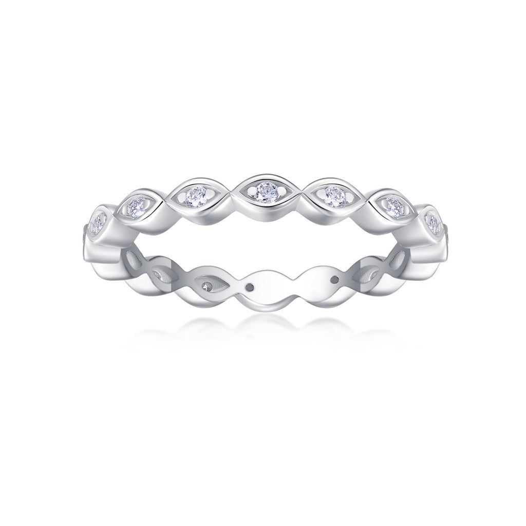 Eternal Moissanite Eternity Band Ring in Sterling Silver
