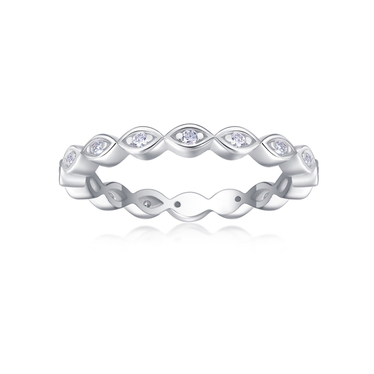 Eternal Moissanite Eternity Band Ring in Sterling Silver