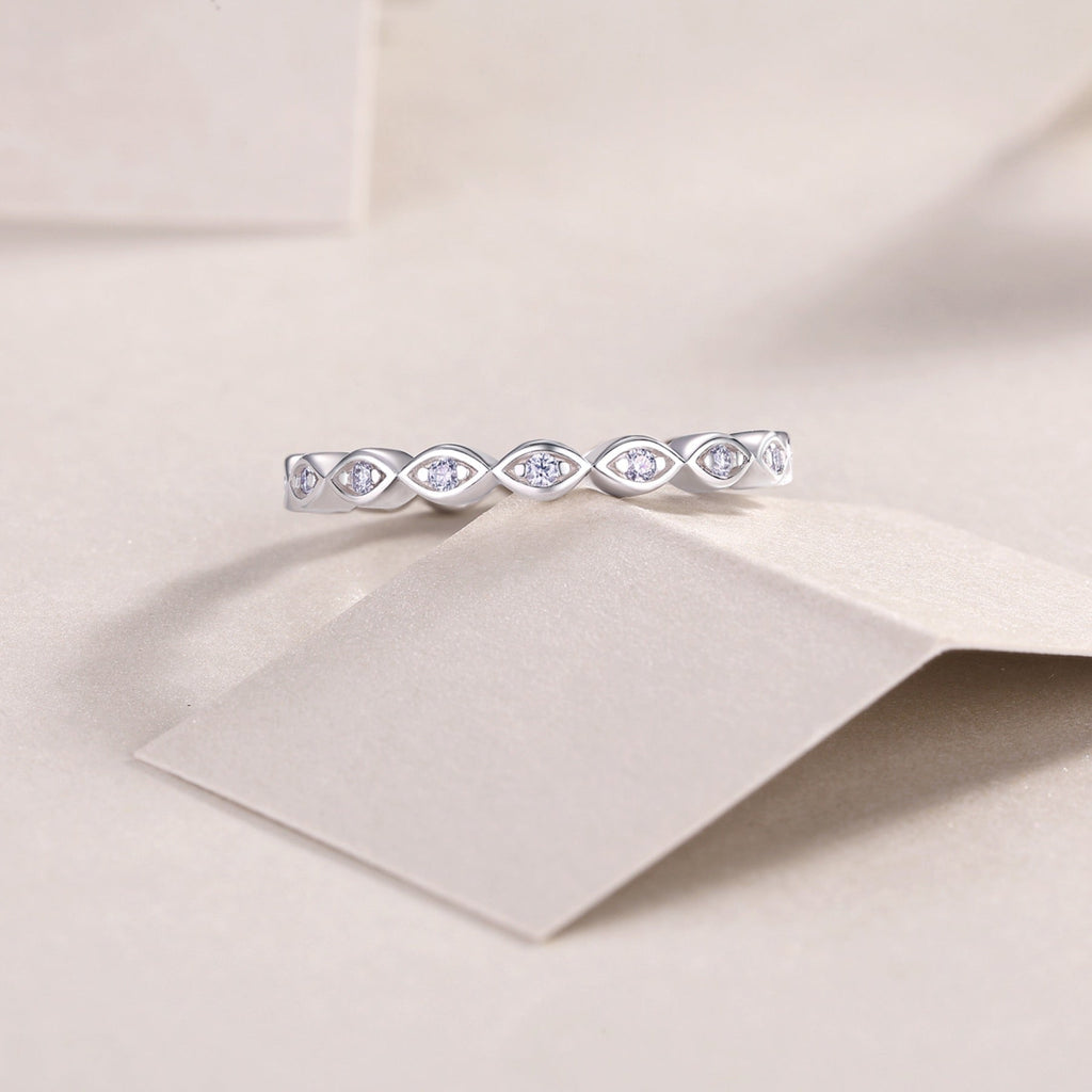 Eternal Moissanite Eternity Band Ring in Sterling Silver