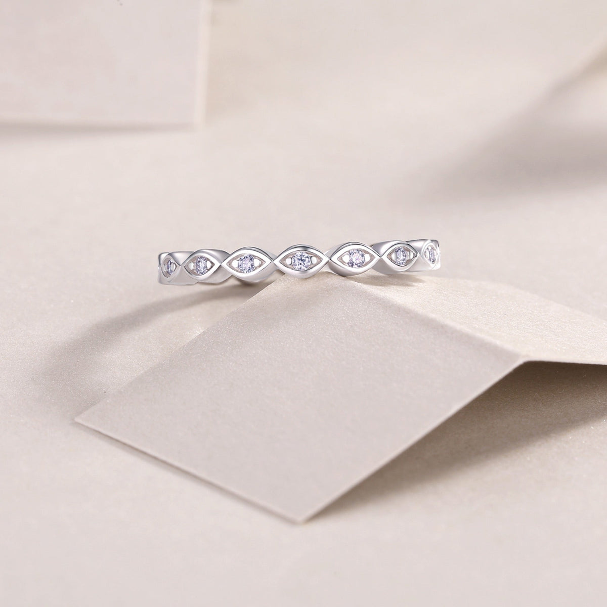Eternal Moissanite Eternity Band Ring in Sterling Silver