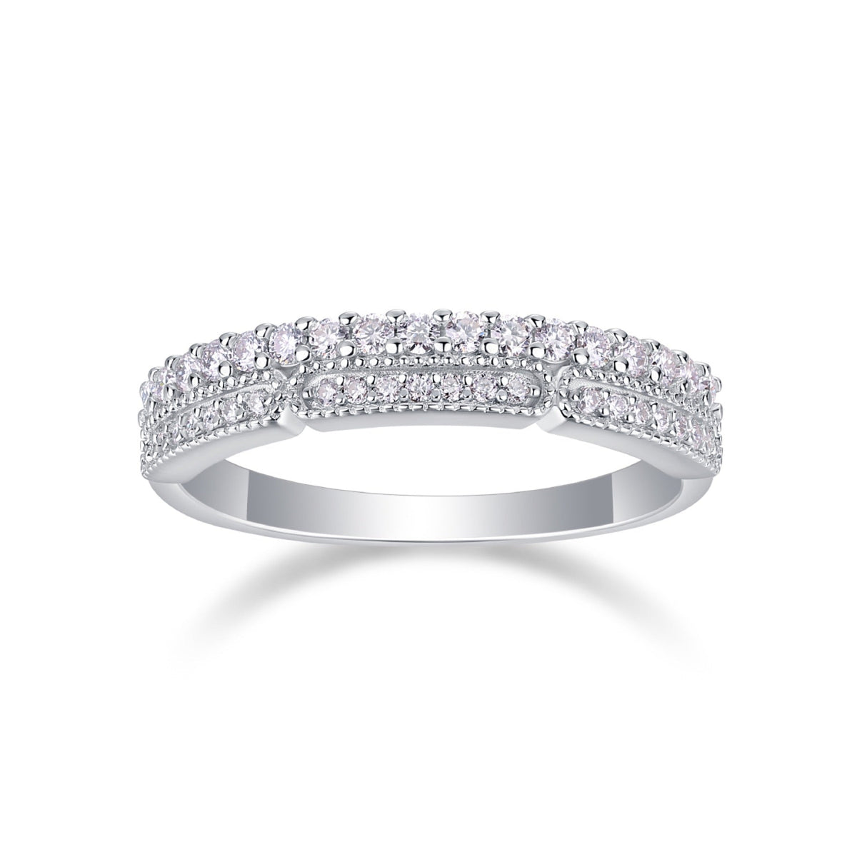 Abyss Moissanite Band Ring in Sterling Silver