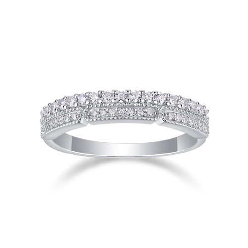 Abyss Moissanite Band Ring in Sterling Silver