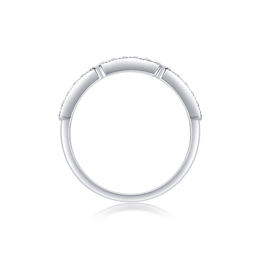 Abyss Moissanite Band Ring in Sterling Silver