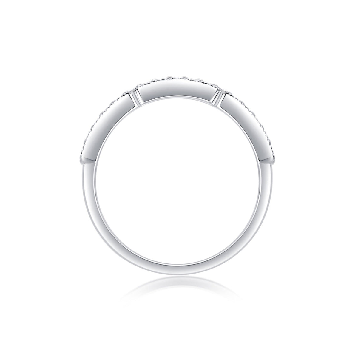 Abyss Moissanite Band Ring in Sterling Silver