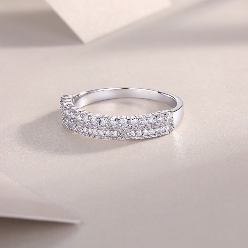 Abyss Moissanite Band Ring in Sterling Silver