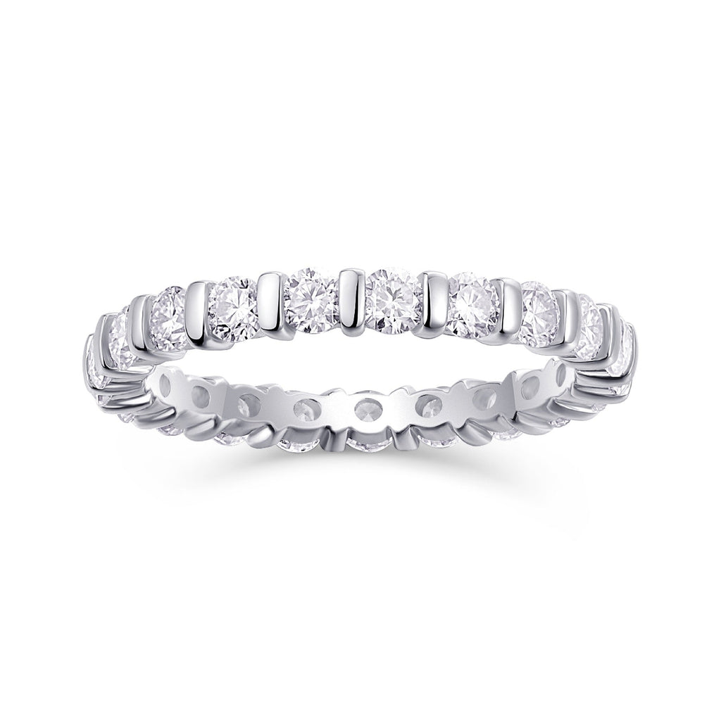 Starlove Moissanite Eternity Band Ring in Sterling Silver