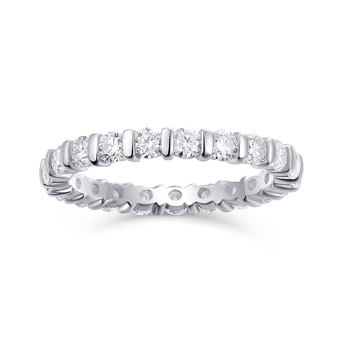 Starlove Moissanite Eternity Band Ring in Sterling Silver
