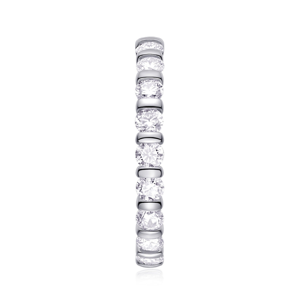 Starlove Moissanite Eternity Band Ring in Sterling Silver