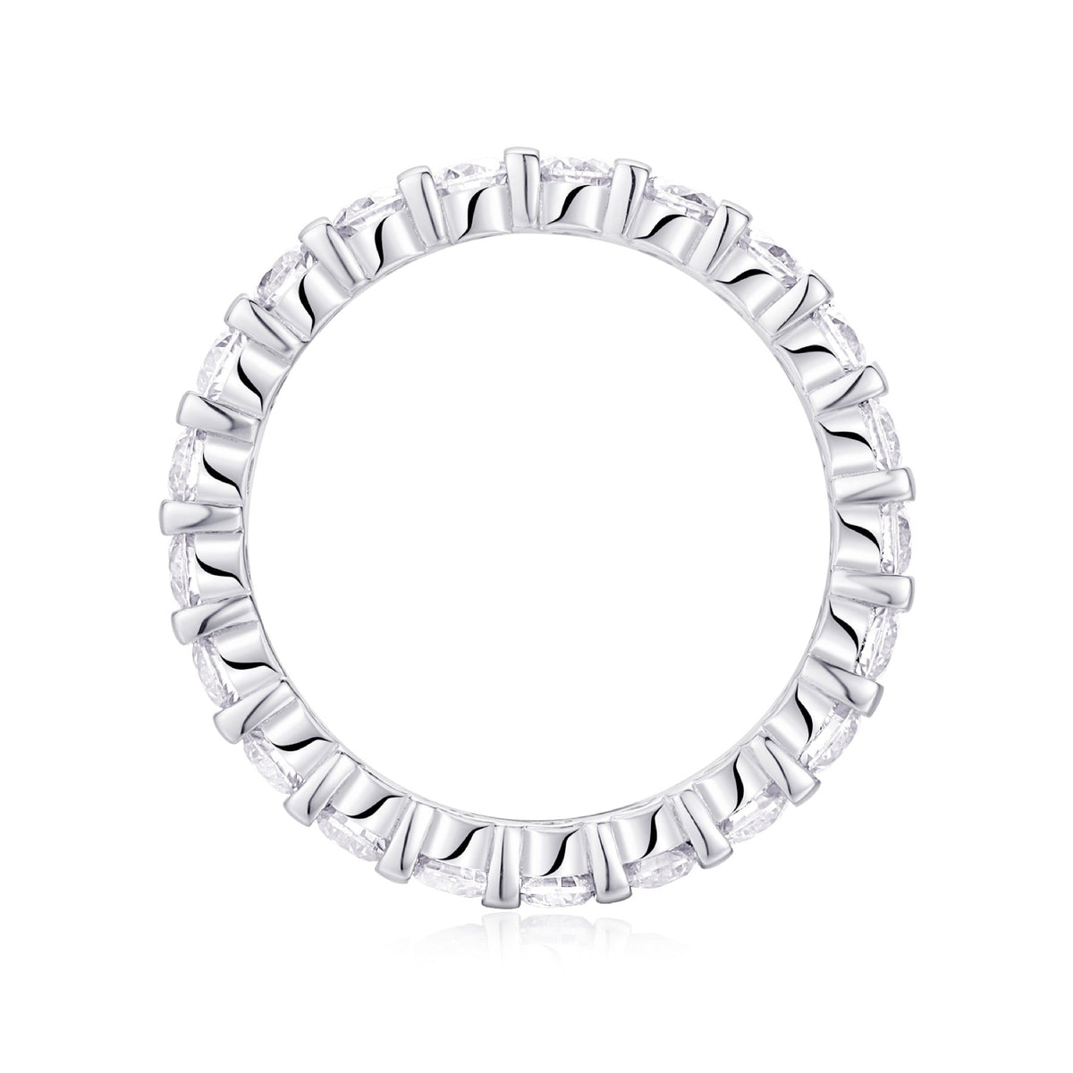 Starlove Moissanite Eternity Band Ring in Sterling Silver