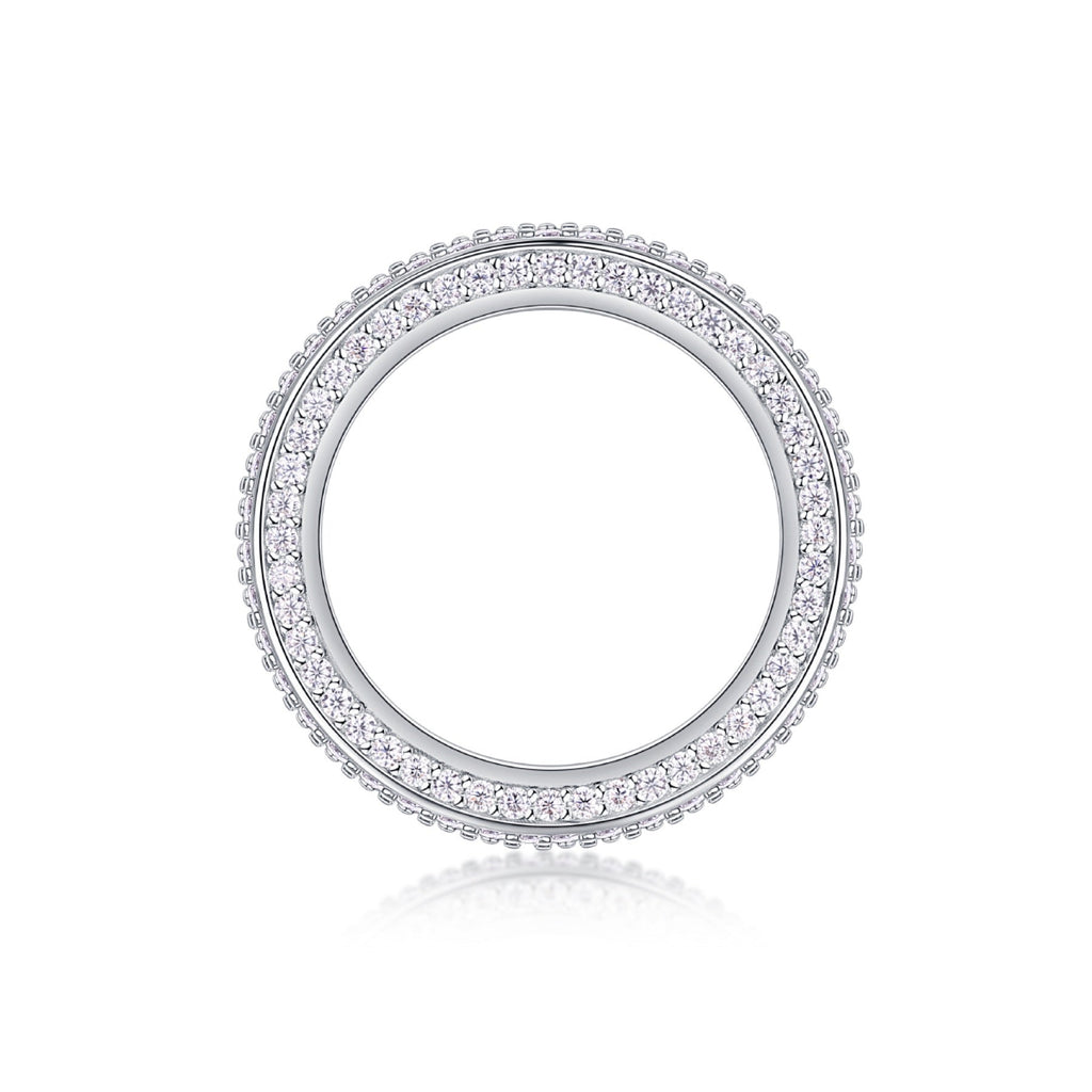 Blaze Moissanite Eternity Band Ring in Sterling Silver