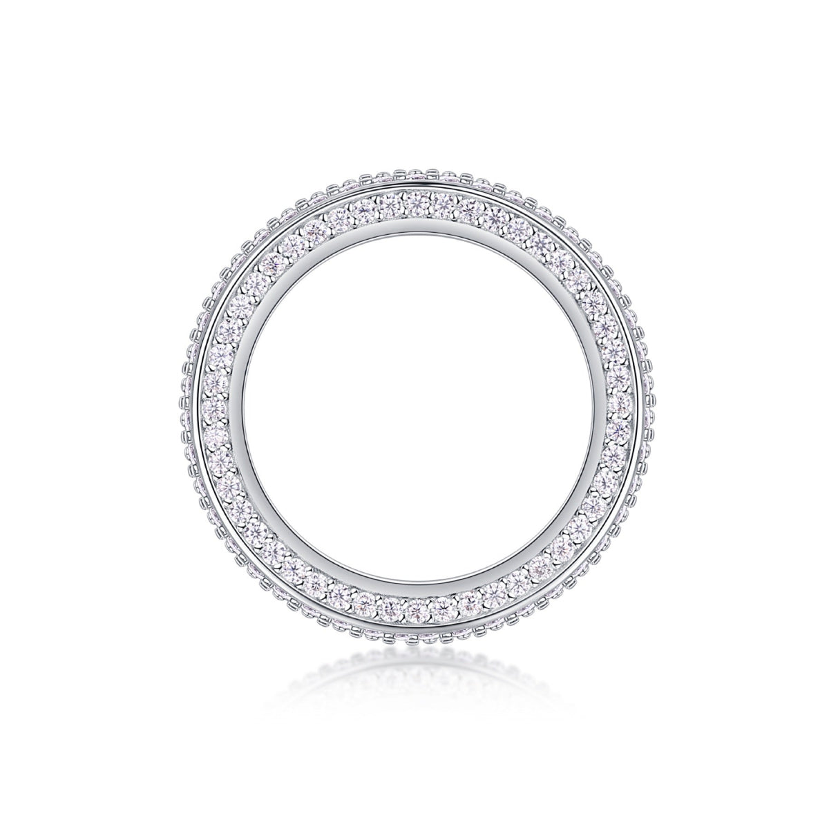 Blaze Moissanite Eternity Band Ring in Sterling Silver