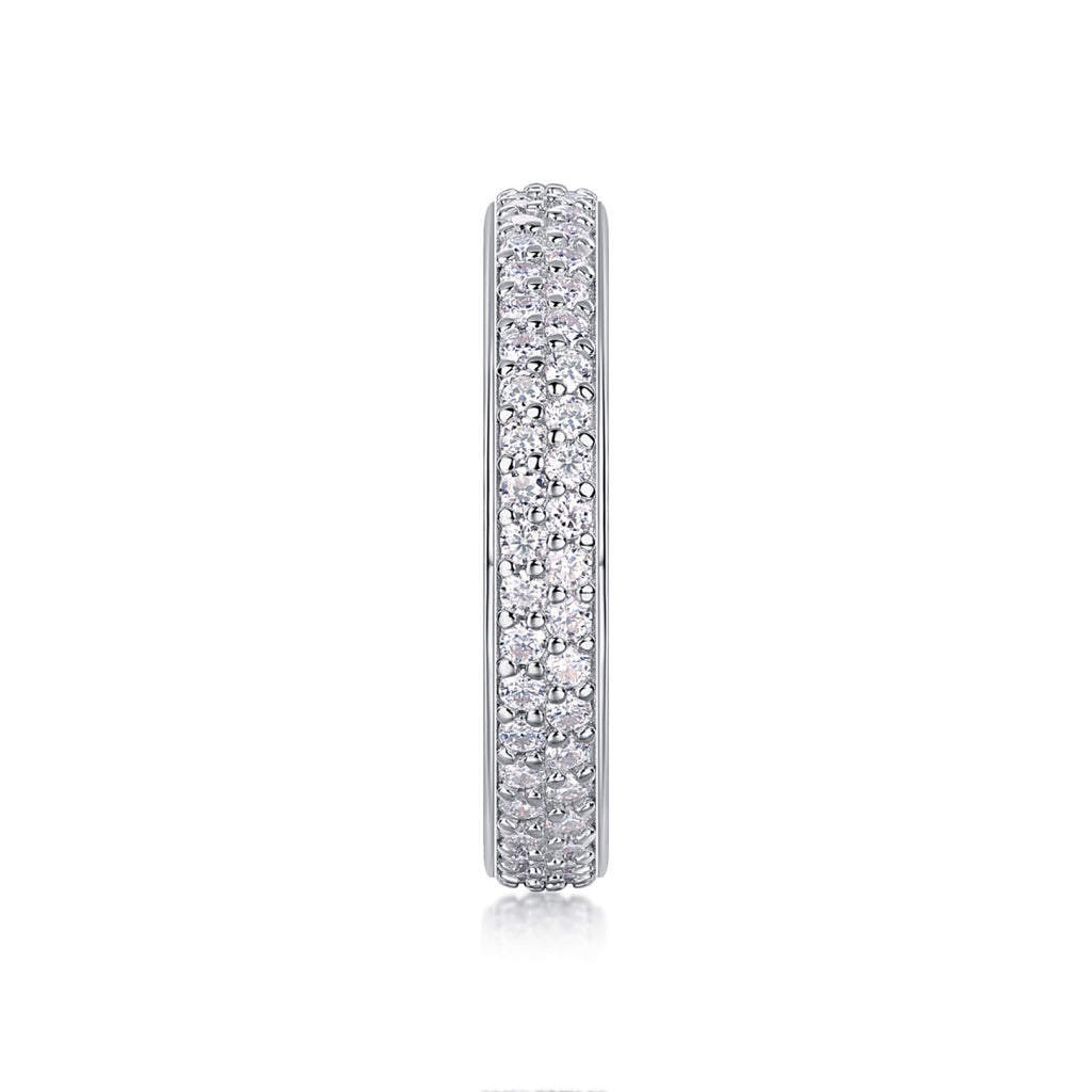 Blaze Moissanite Eternity Band Ring in Sterling Silver