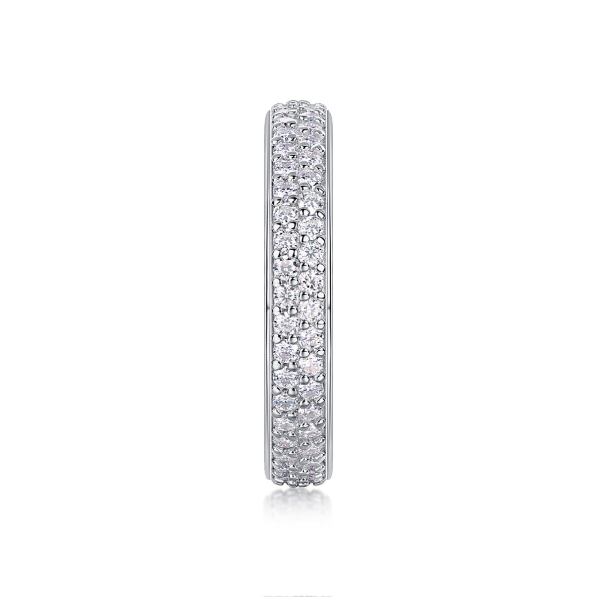 Blaze Moissanite Eternity Band Ring in Sterling Silver
