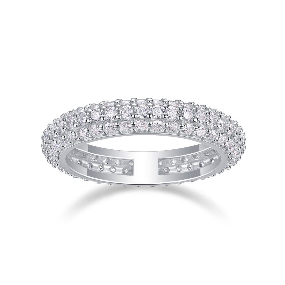 Sands Moissanite Band Ring in Sterling Silver