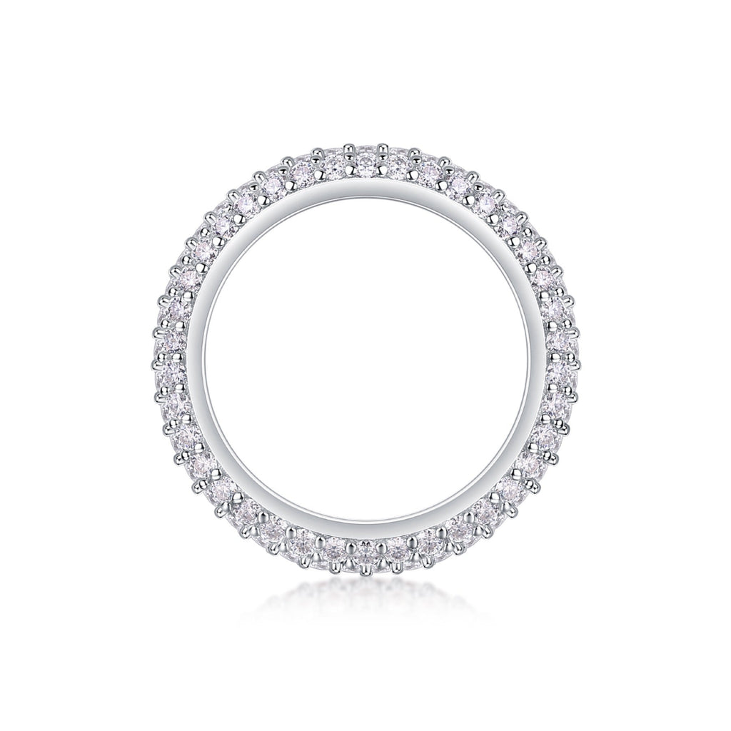 Sands Moissanite Band Ring in Sterling Silver