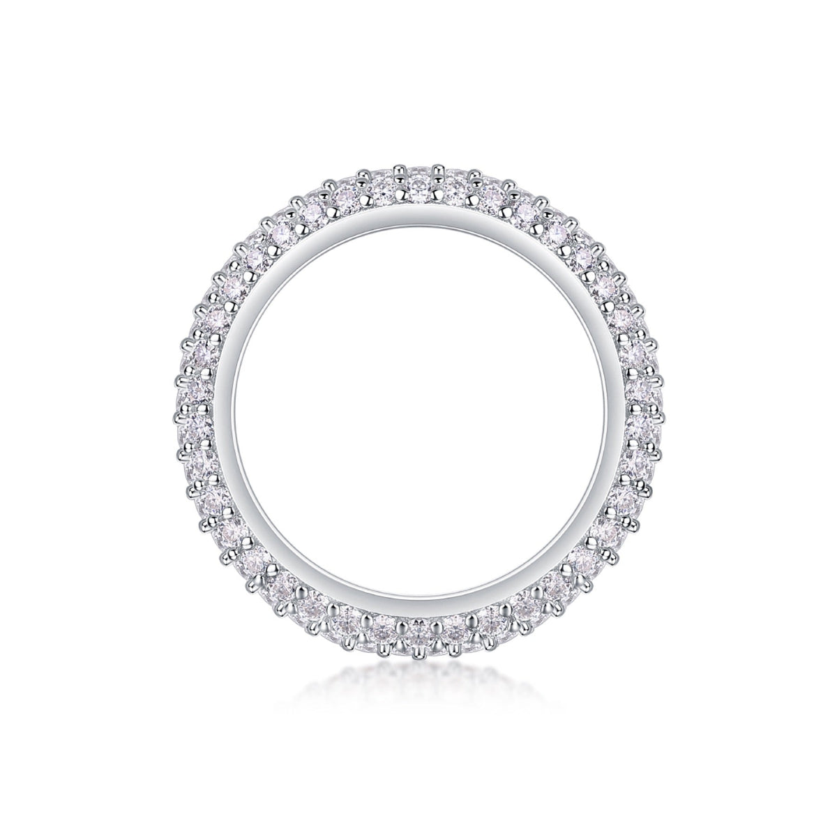 Sands Moissanite Band Ring in Sterling Silver