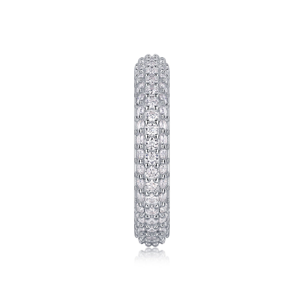 Sands Moissanite Band Ring in Sterling Silver