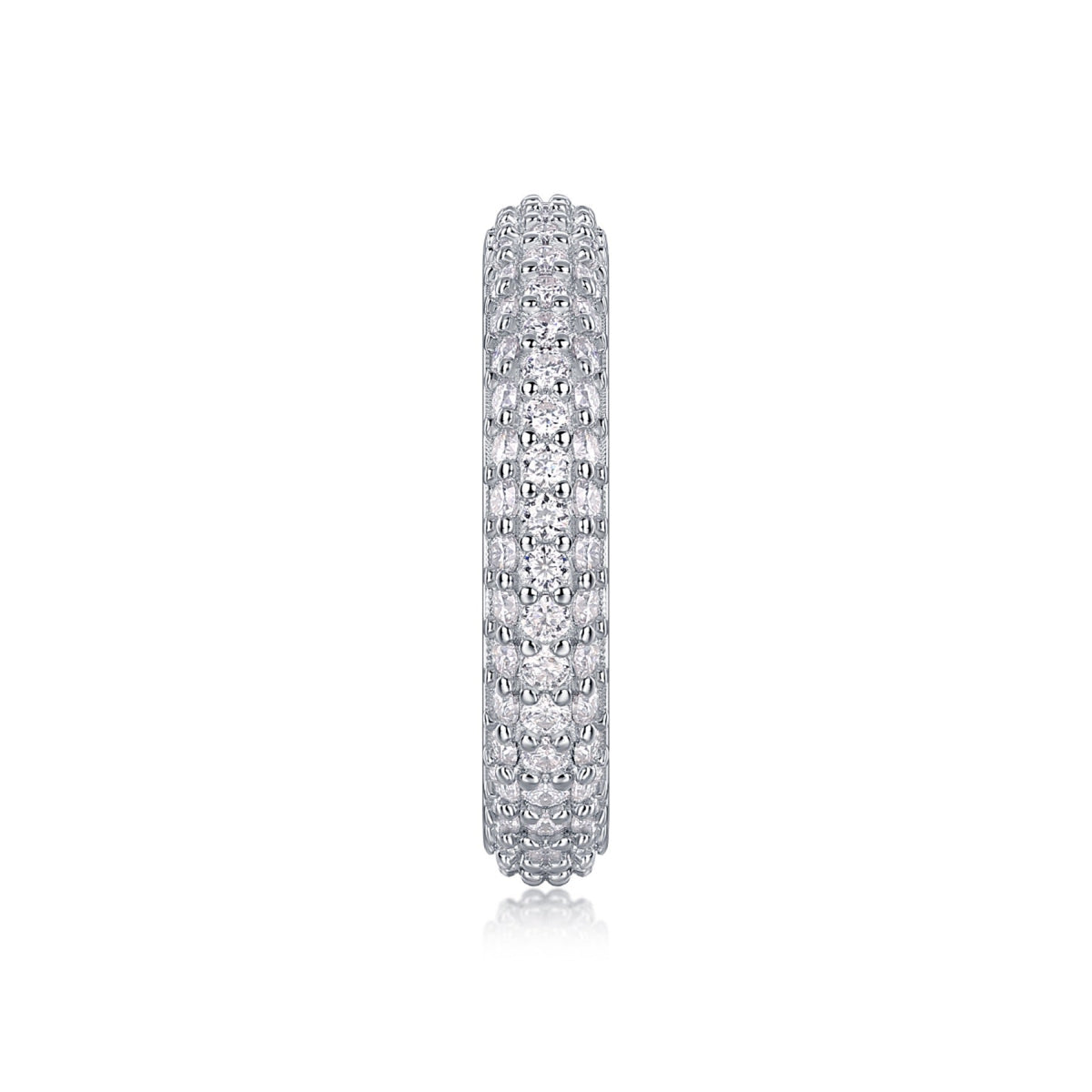 Sands Moissanite Band Ring in Sterling Silver