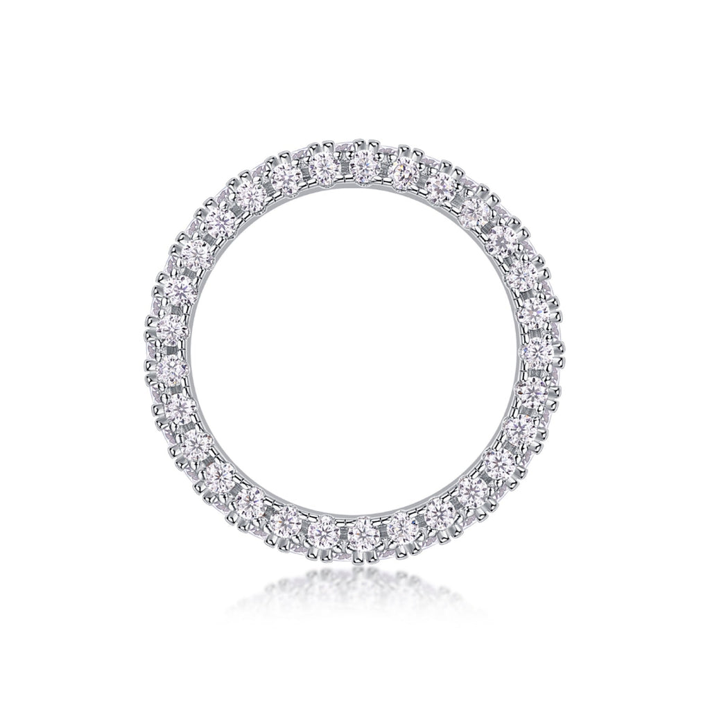 Nightpond Moissanite Eternity Band Ring in Sterling Silver