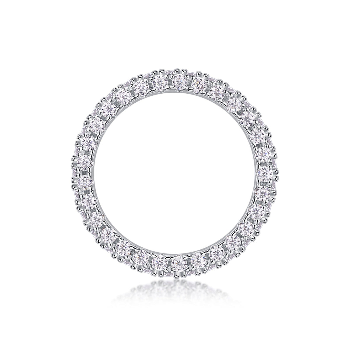 Nightpond Moissanite Eternity Band Ring in Sterling Silver