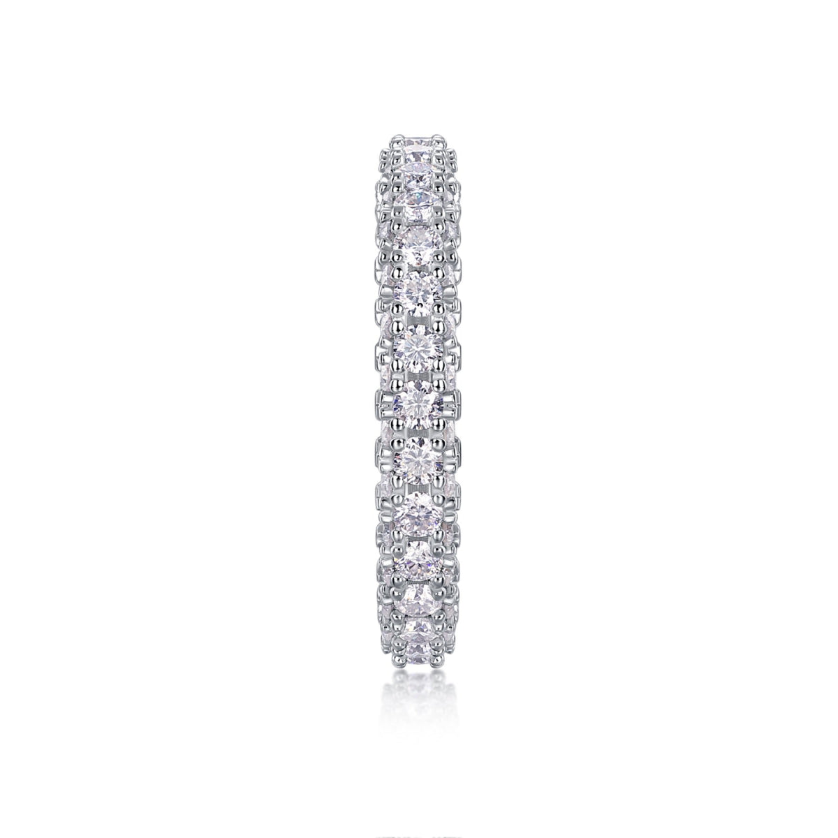 Nightpond Moissanite Eternity Band Ring in Sterling Silver
