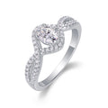 Alice Oval-Cut Moissanite Halo Ring in Sterling Silver