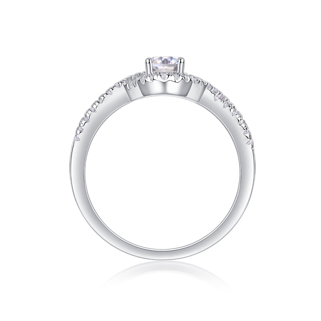 Alice Oval-Cut Moissanite Halo Ring in Sterling Silver