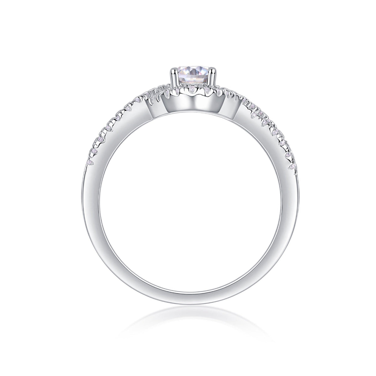 Alice Oval-Cut Moissanite Halo Ring in Sterling Silver