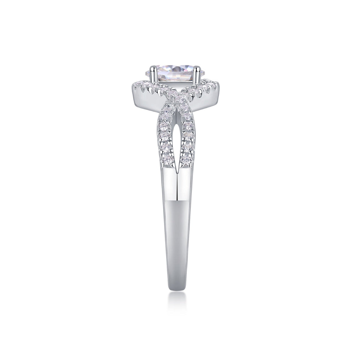 Alice Oval-Cut Moissanite Halo Ring in Sterling Silver