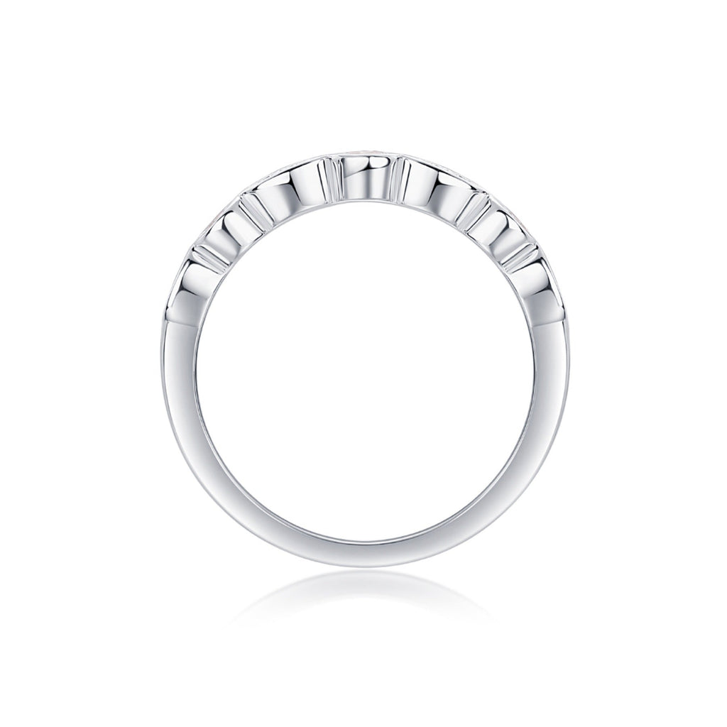 Malocchio Moissanite Eternity Band Ring in Sterling Silver