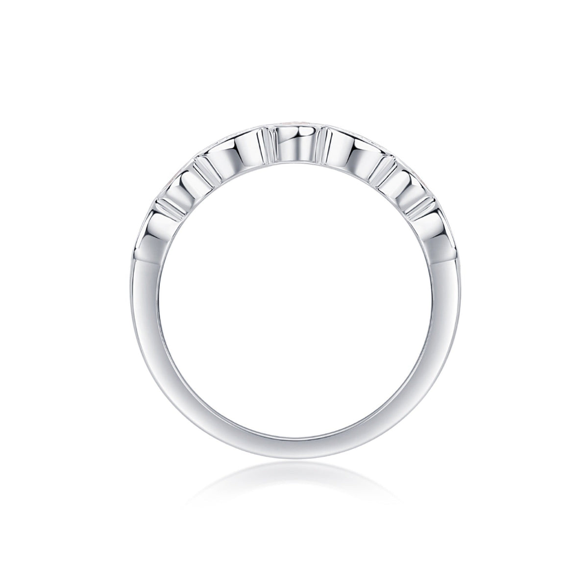 Malocchio Moissanite Eternity Band Ring in Sterling Silver