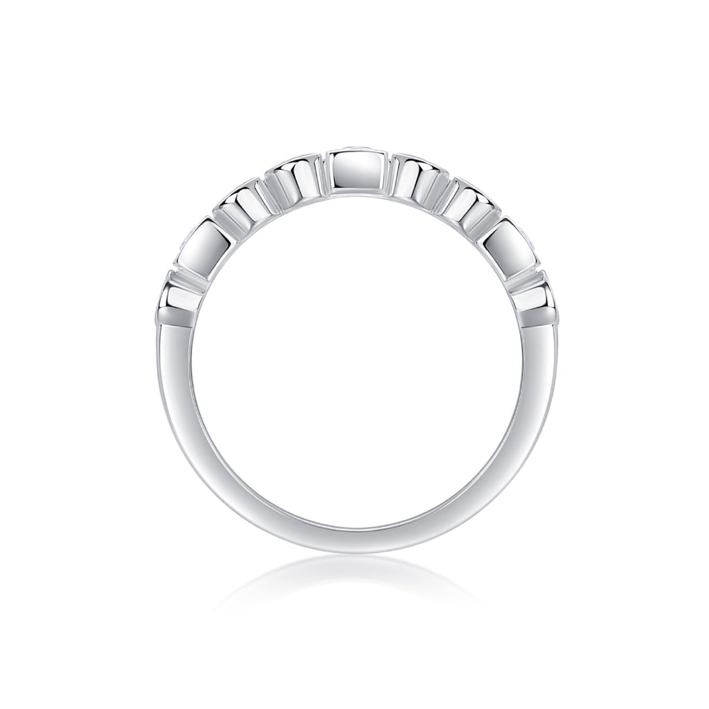 Alongside Moissanite Band Ring in Sterling Silver