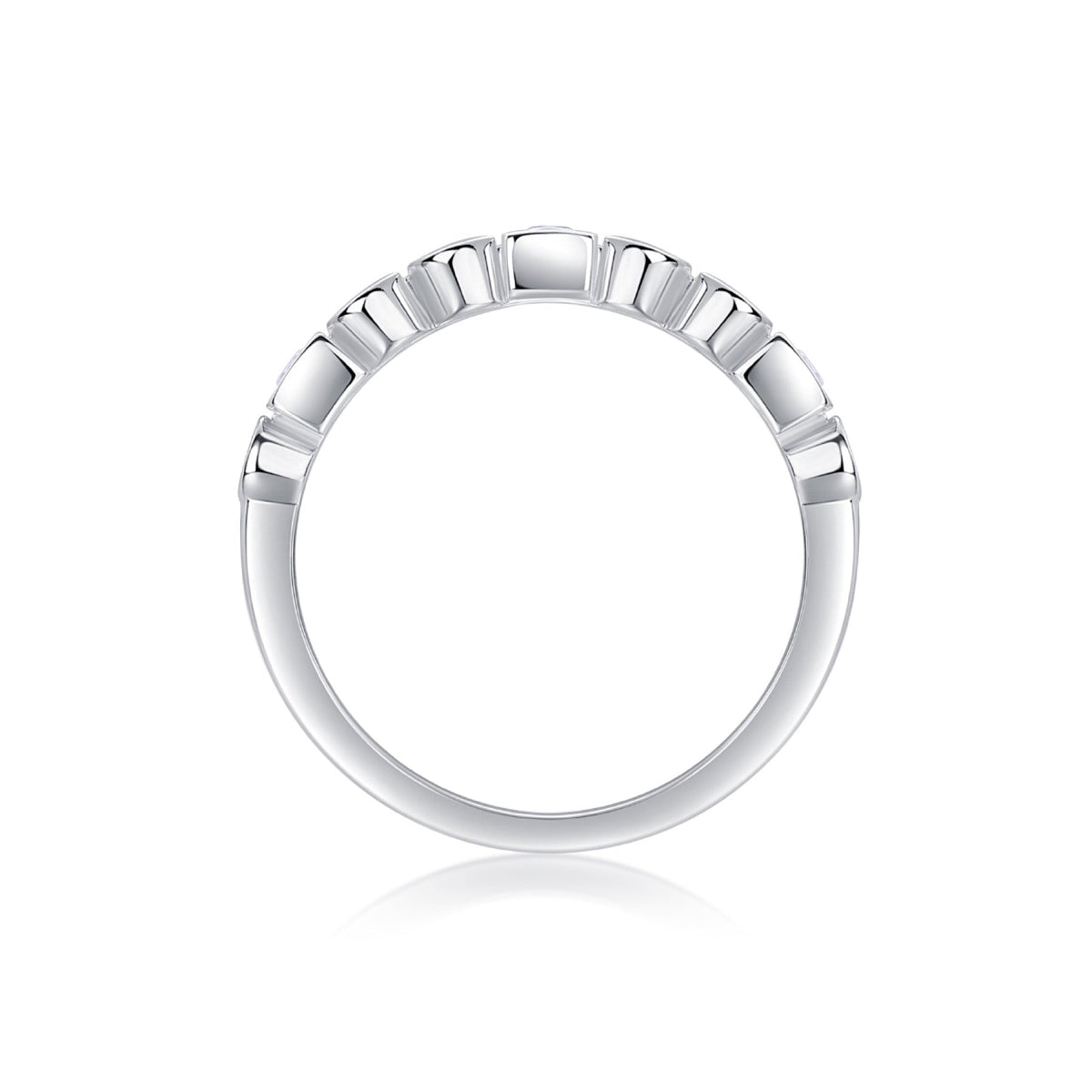 Alongside Moissanite Band Ring in Sterling Silver