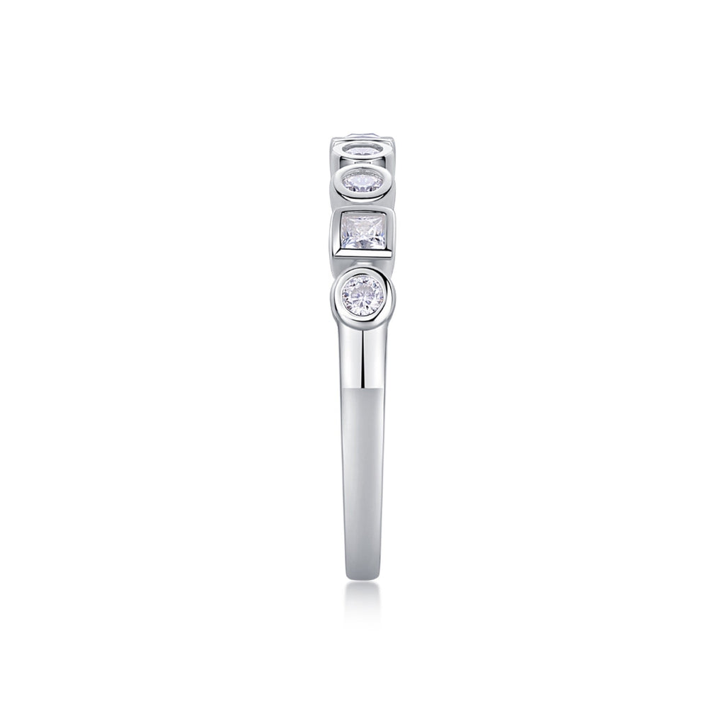 Alongside Moissanite Band Ring in Sterling Silver