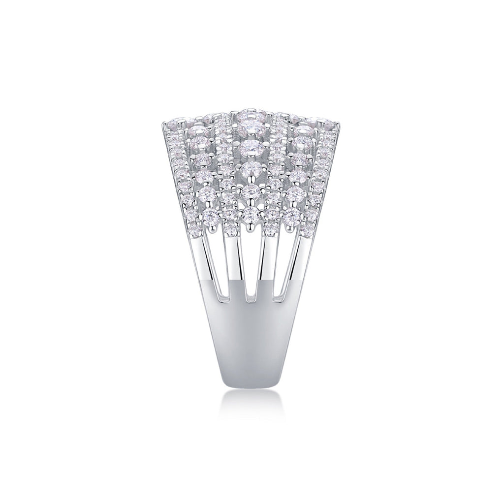 Ballet Moissanite Band Ring in Sterling Silver