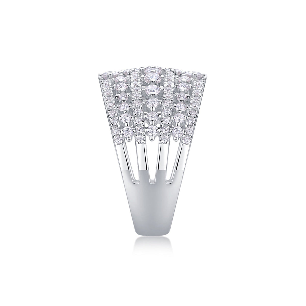 Ballet Moissanite Band Ring in Sterling Silver