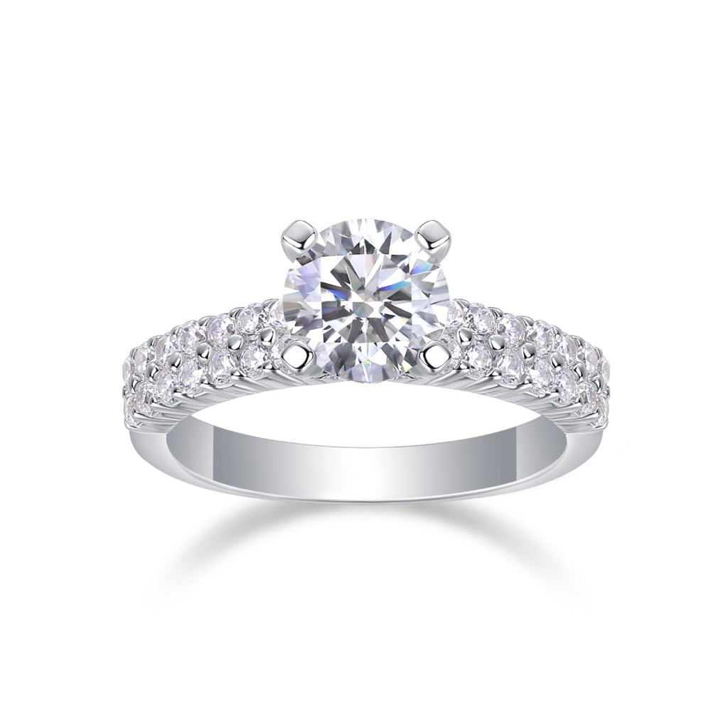 Ajar Moissanite Solitaire Ring in Sterling Silver