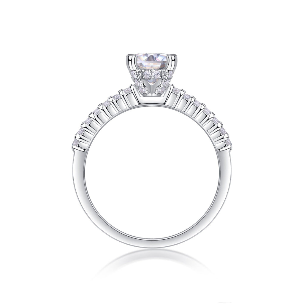 Ajar Moissanite Solitaire Ring in Sterling Silver