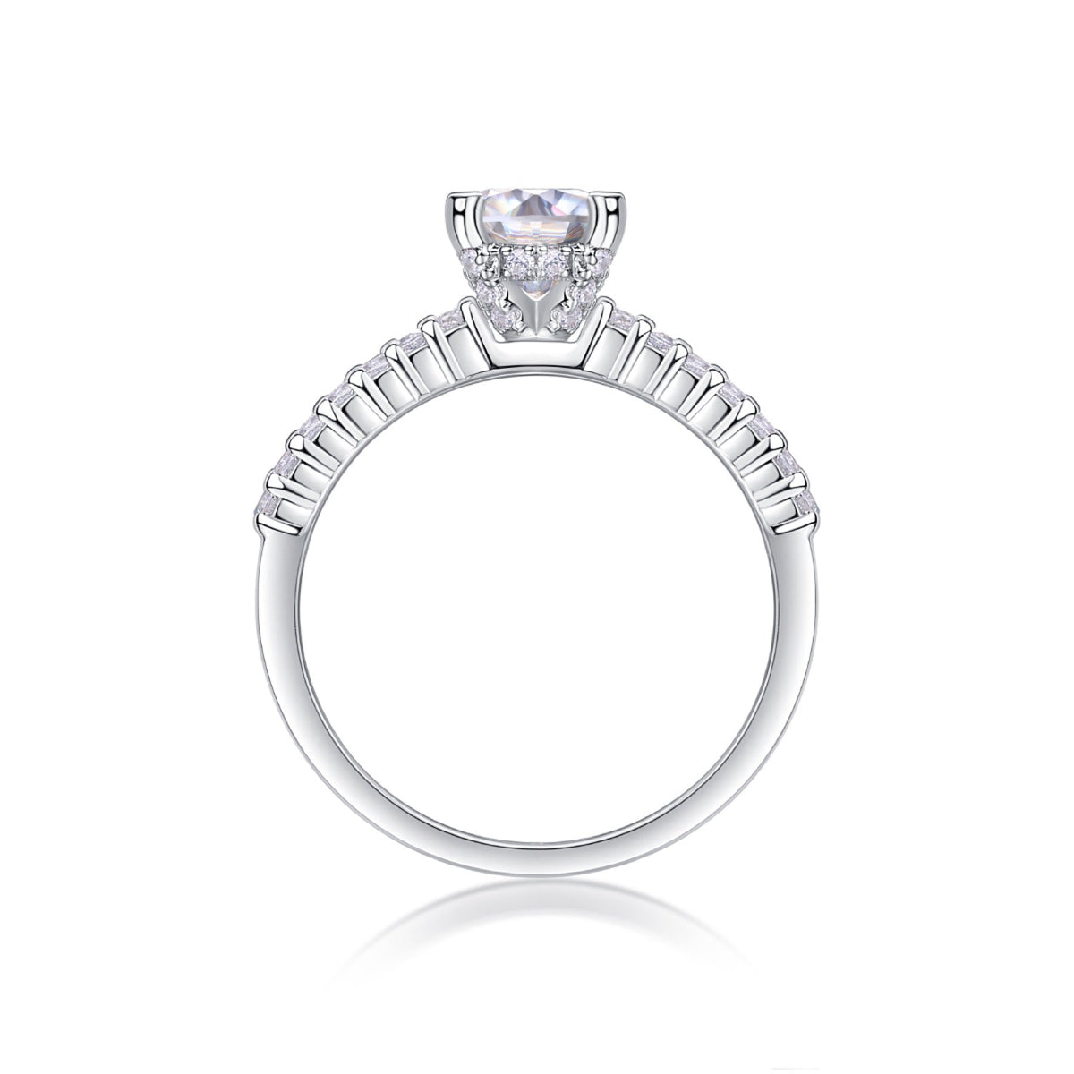 Ajar Moissanite Solitaire Ring in Sterling Silver