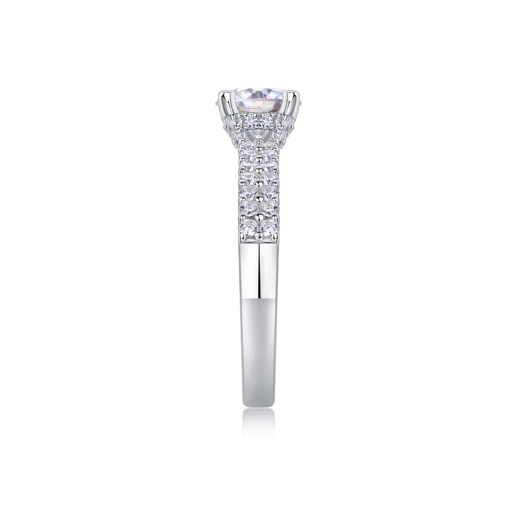 Ajar Moissanite Solitaire Ring in Sterling Silver
