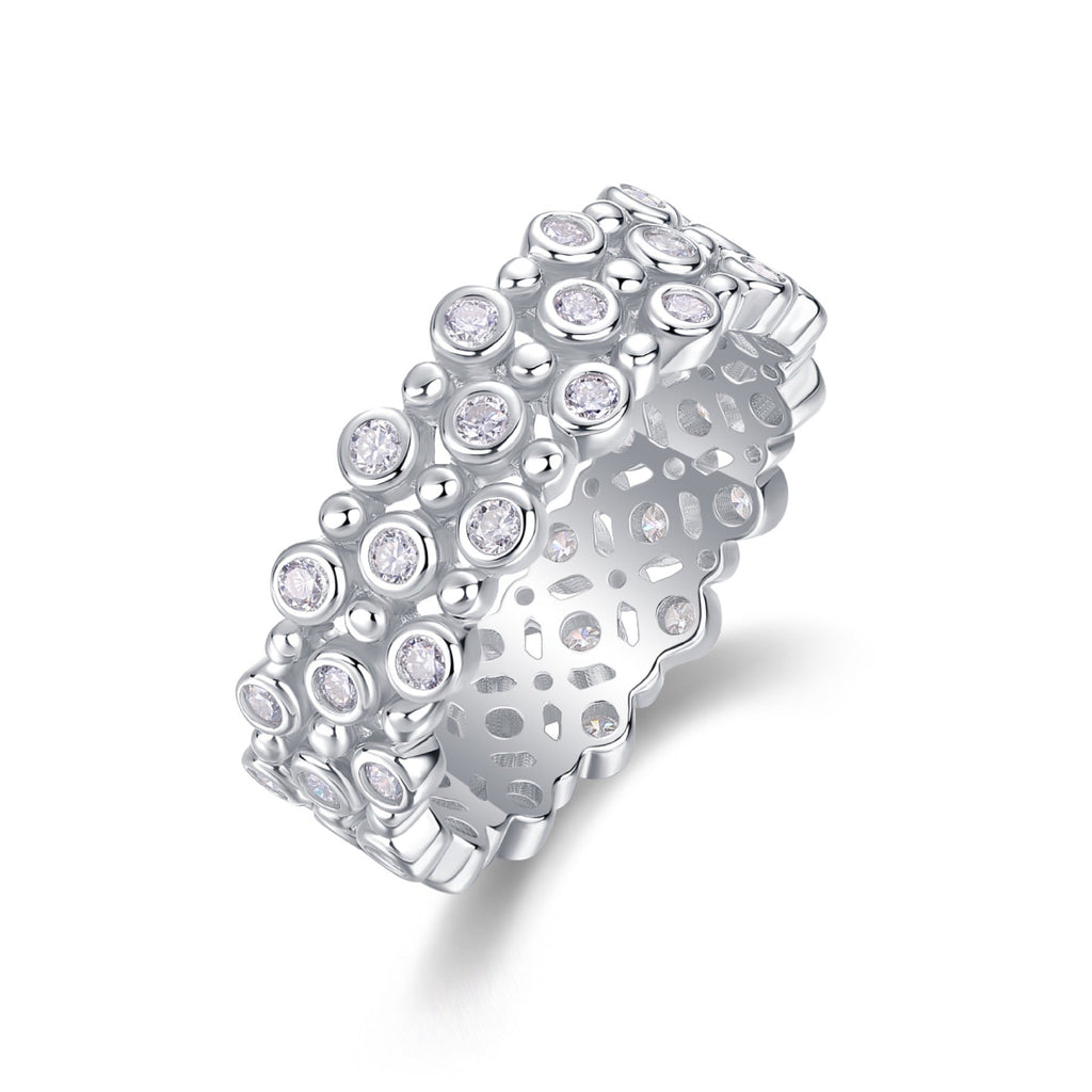 Starheart Moissanite Band Ring in Sterling Silver