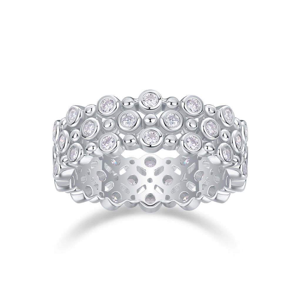 Starheart Moissanite Band Ring in Sterling Silver