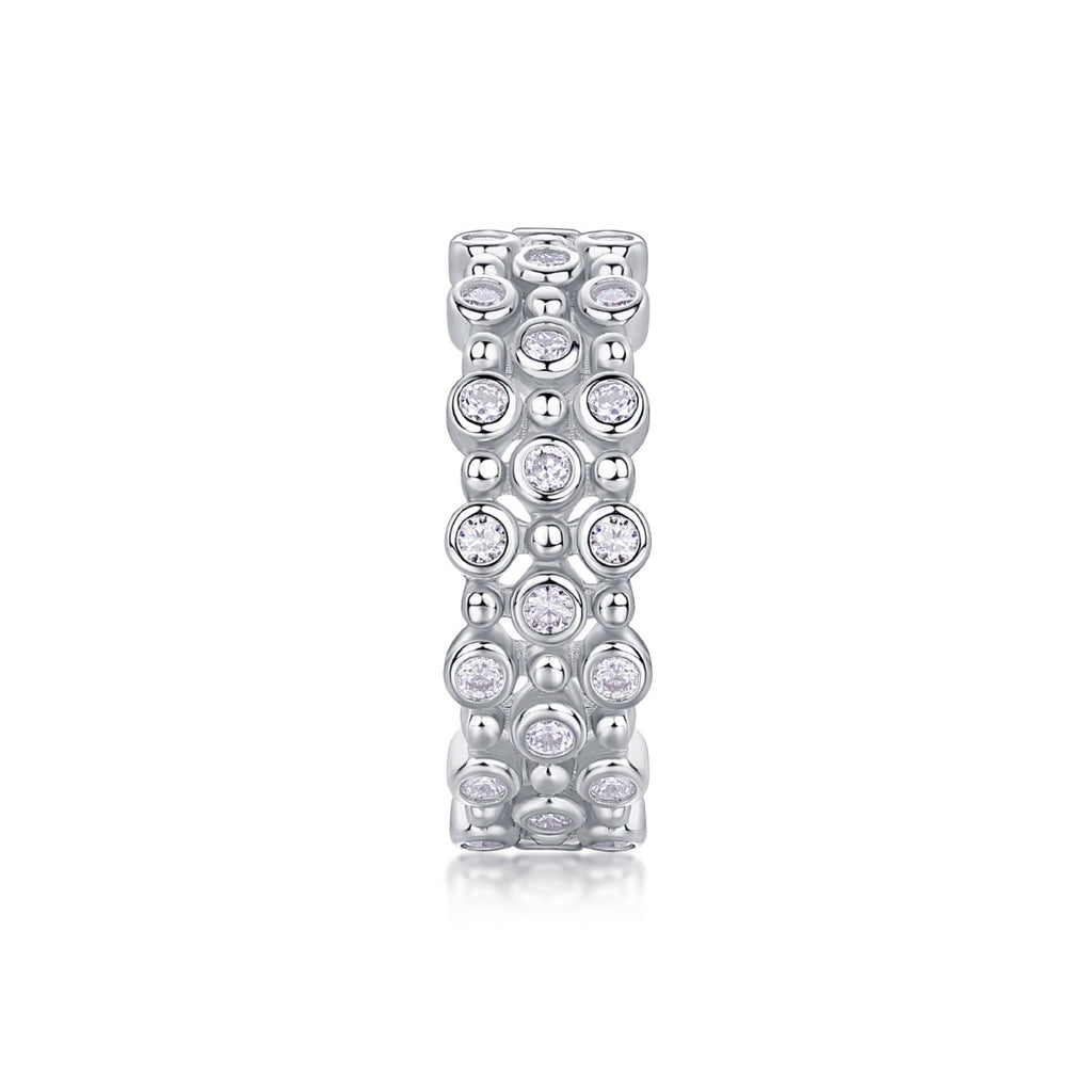 Starheart Moissanite Band Ring in Sterling Silver