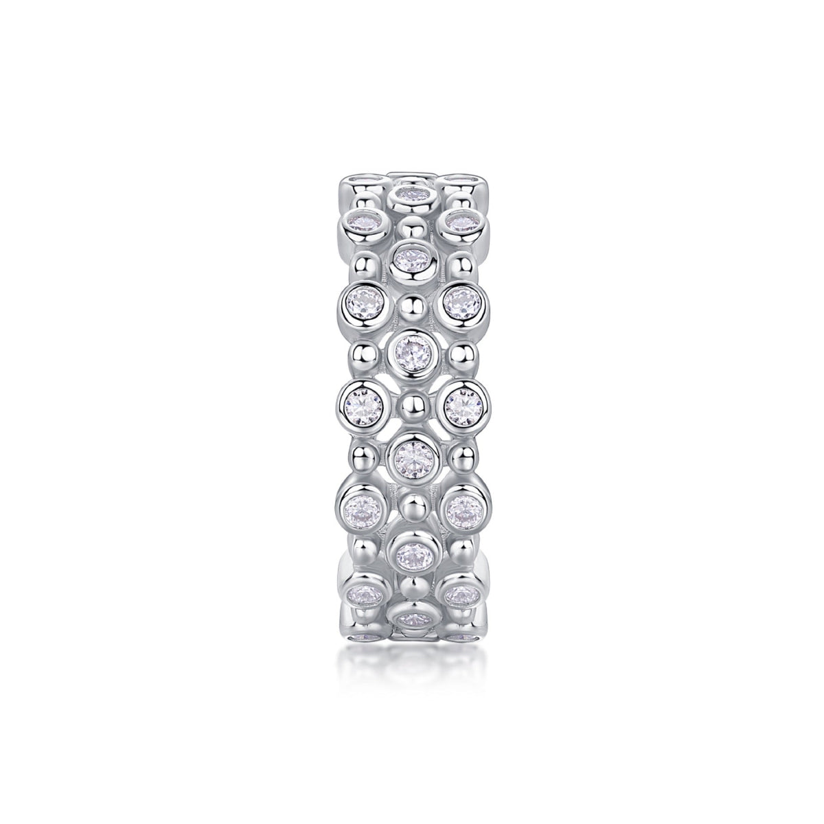 Starheart Moissanite Band Ring in Sterling Silver